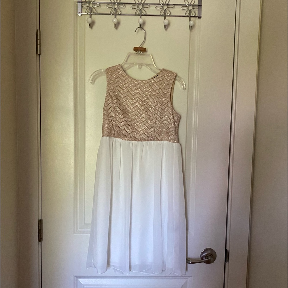 Fishbowl gold and white dress